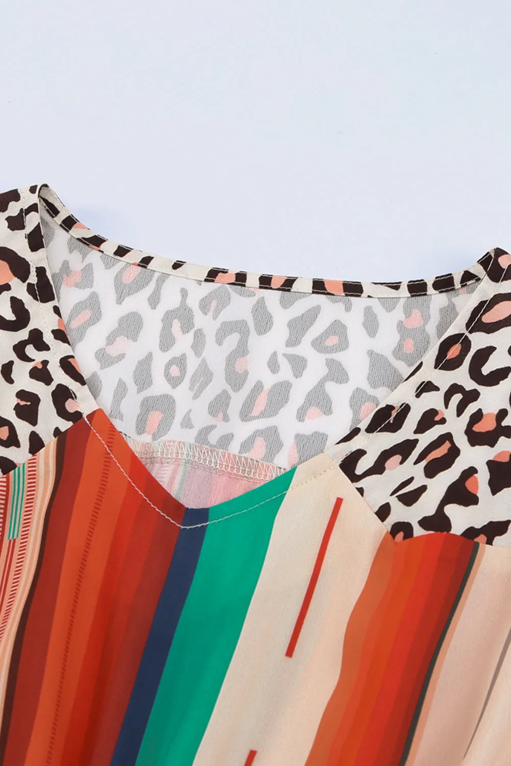 Serape Striped Leopard Mini Dress