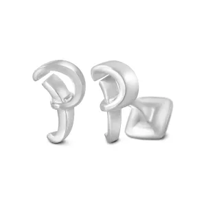Signature Sterling Silver Cuff Link in Mist Finish (Letter P)