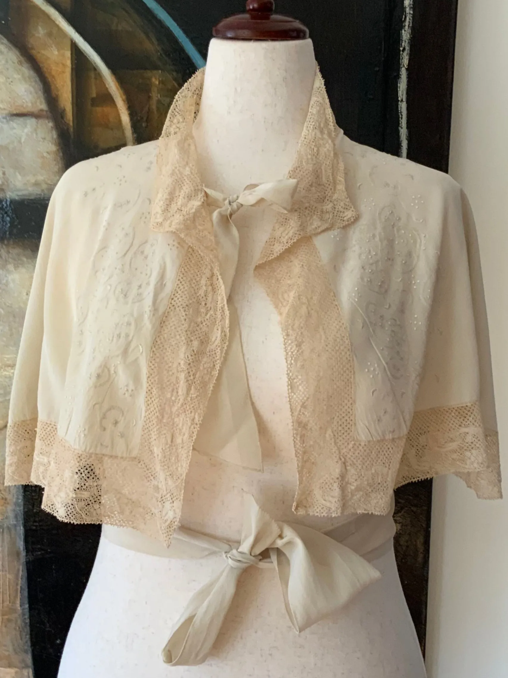 Silk Cape Bed Jacket - 30s - 30B