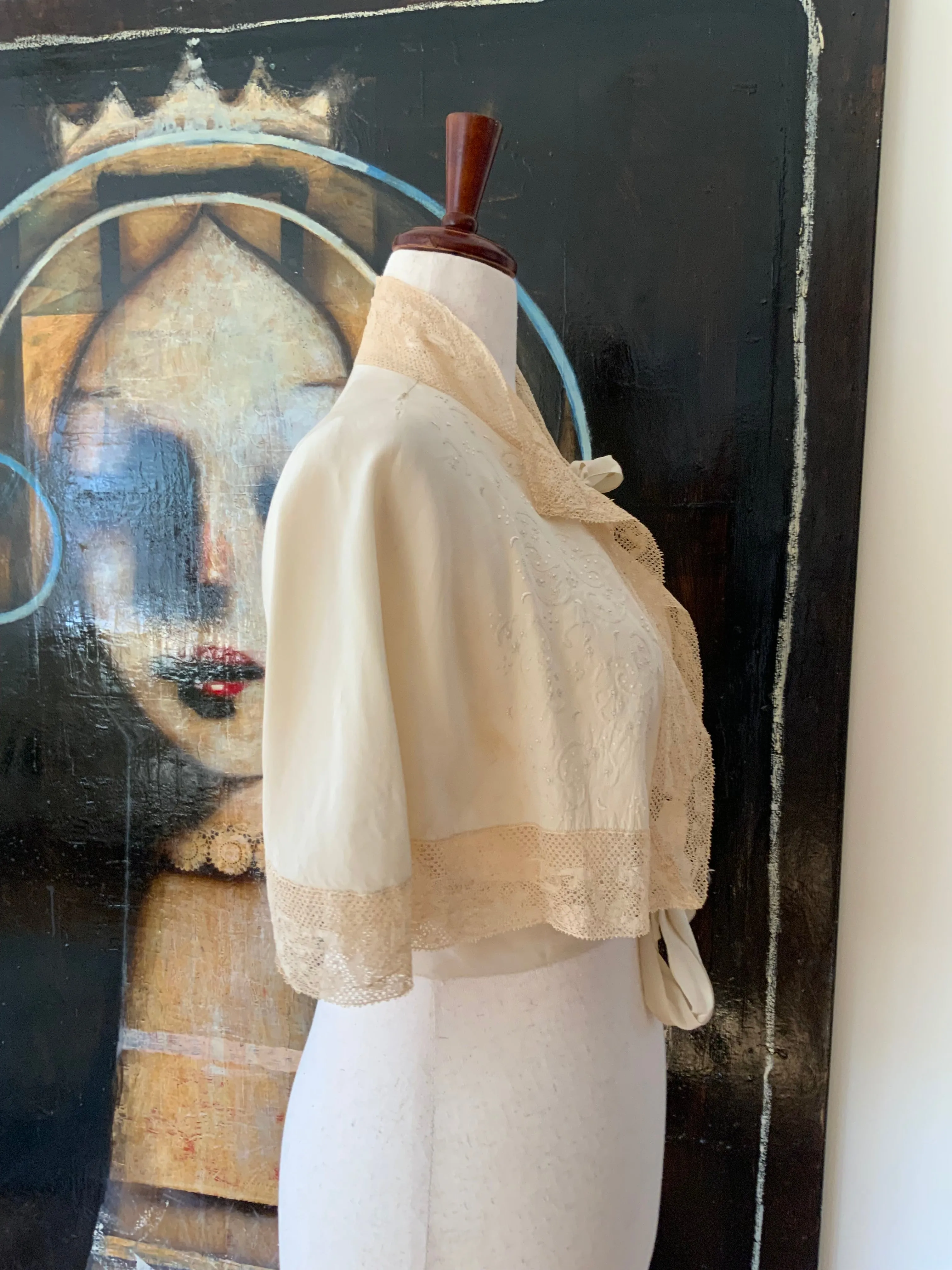 Silk Cape Bed Jacket - 30s - 30B