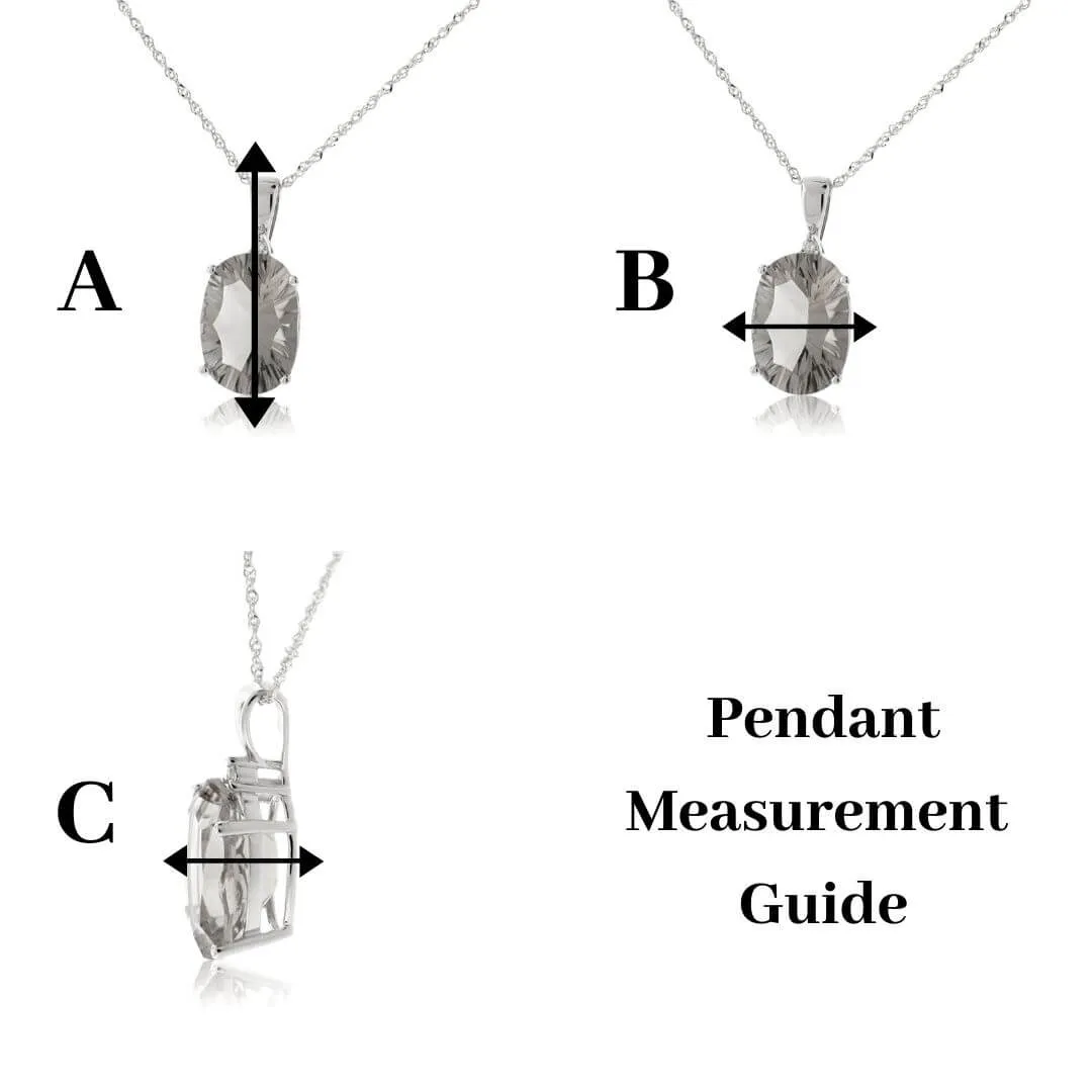 Single Row Diamond Oval Pendant