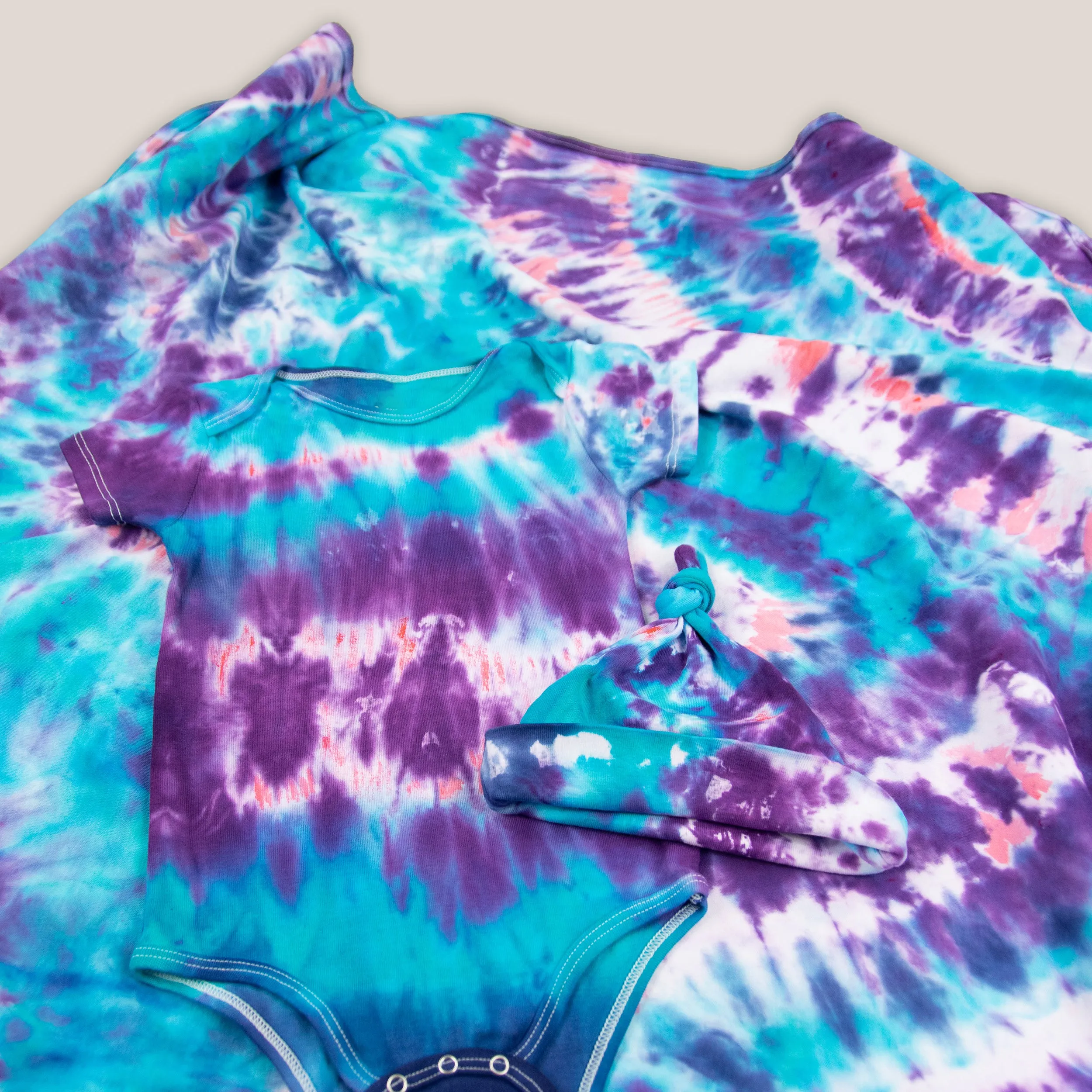 Sita Tie Dye Baby Bodysuit   Hat