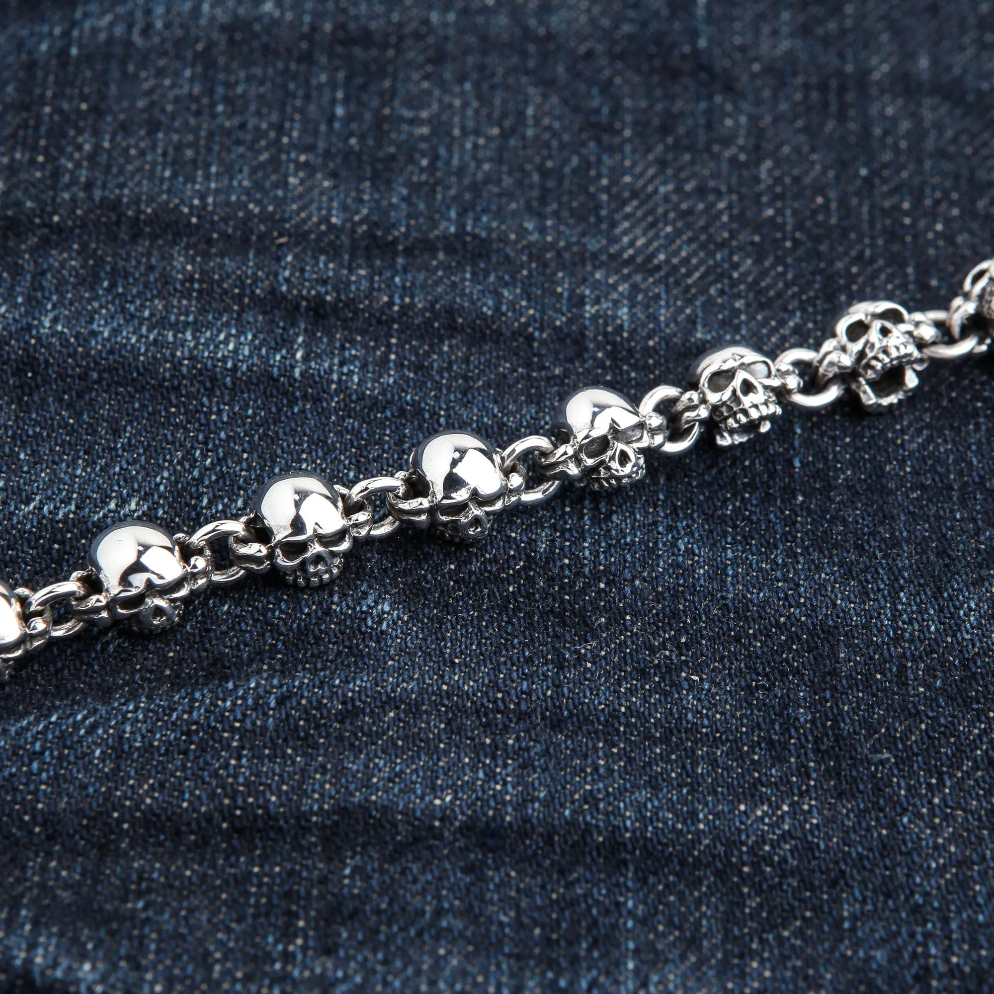 Small Chunky Skull Sterling Silver Bracelet