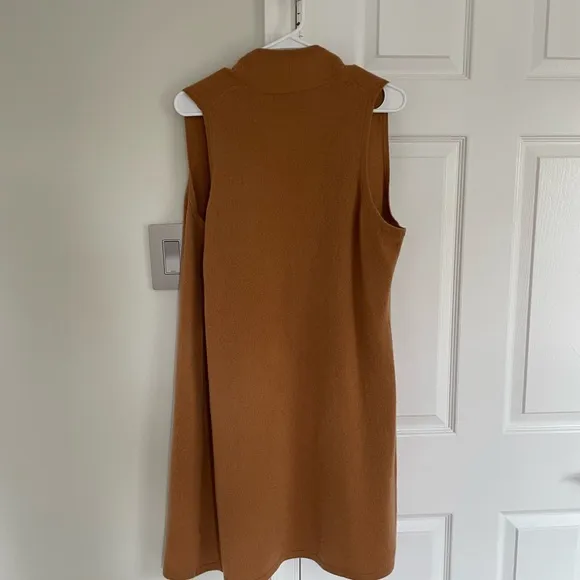 Soft by NAADAM 100% Cashmere Cascade Front Long Vest Sweater Camel Tan M