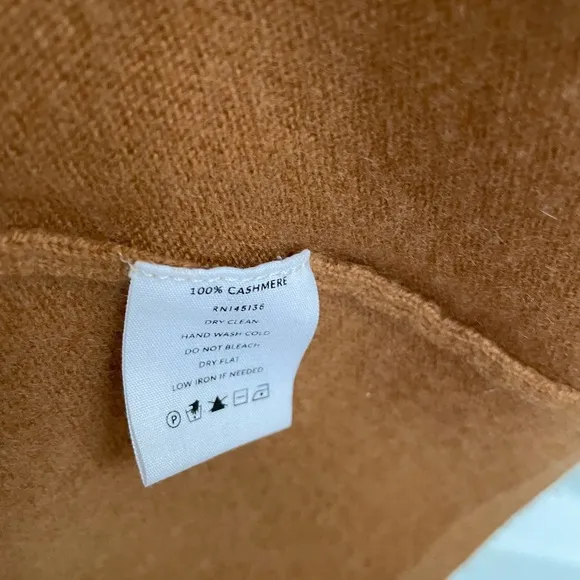 Soft by NAADAM 100% Cashmere Cascade Front Long Vest Sweater Camel Tan M