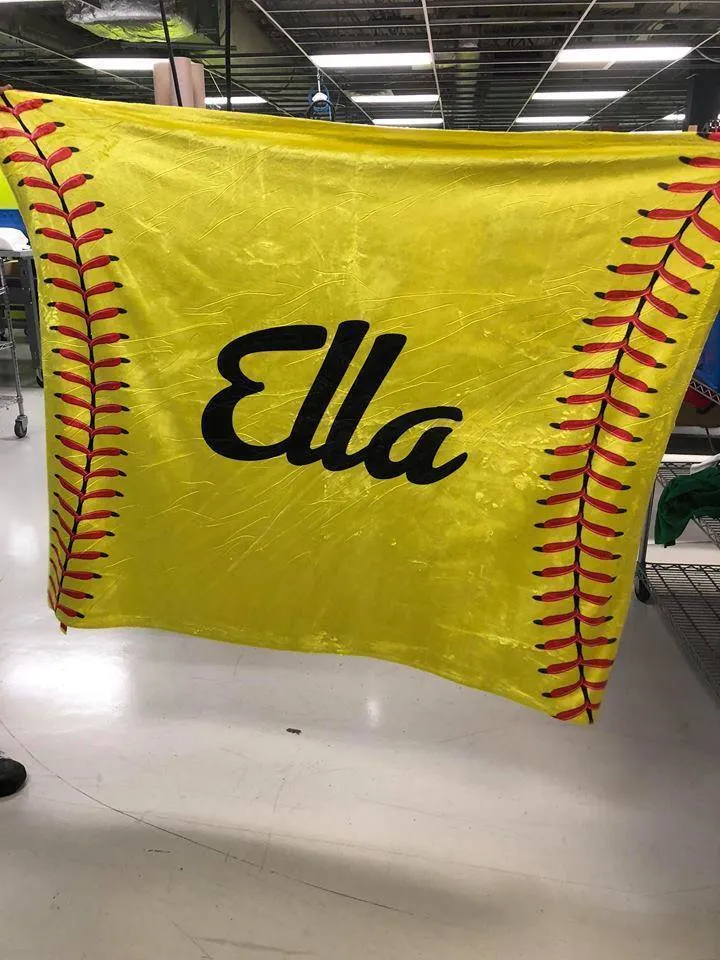 Softball Personalized Blankets