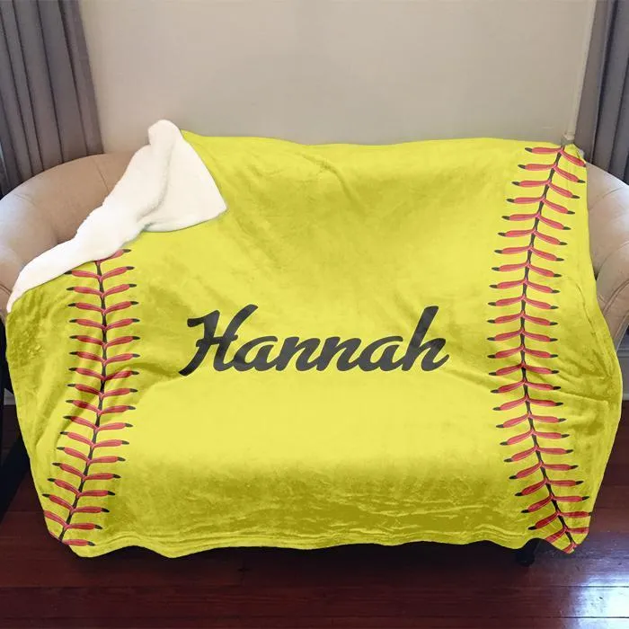 Softball Personalized Blankets