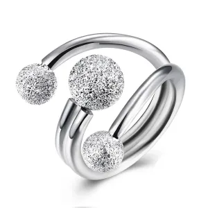 Solid 925 Sterling Silver Adjustable Rings for Women – Surround Ball Design – Party Jewelry Gift Ideas for Mom