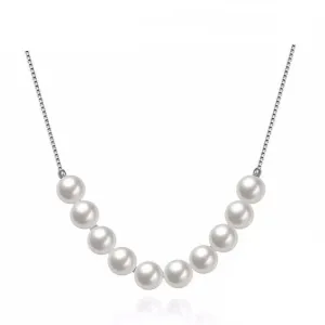 Solid 925 Sterling Silver Pendant Necklace With Simulated Pearl Fashion Party Necklaces & Pendants For Women