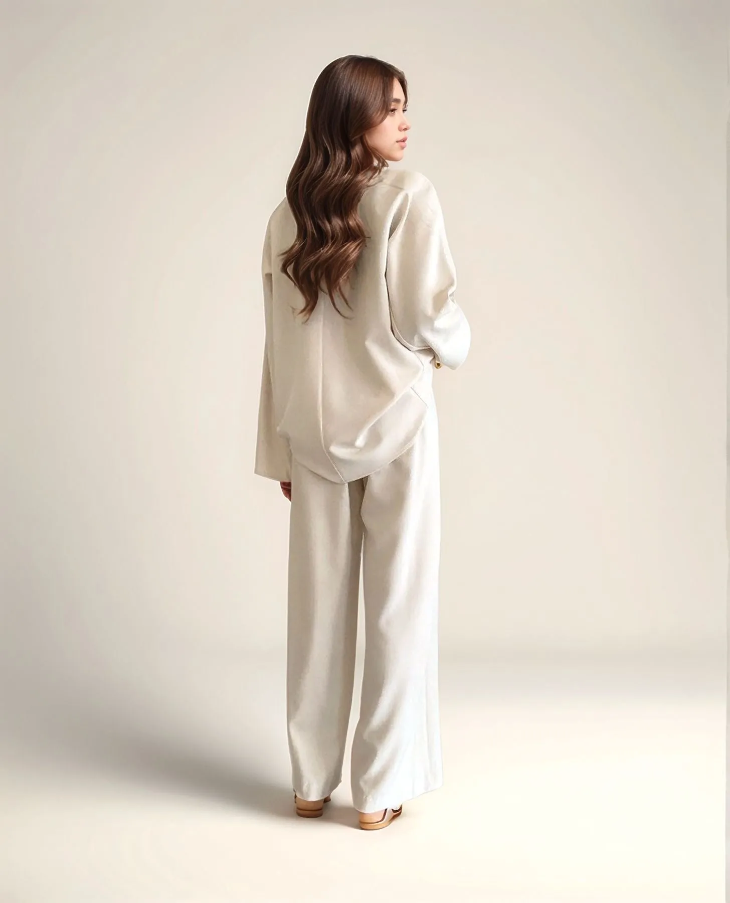 Solid Beige Relaxed Top And Pant Co-Ord Set