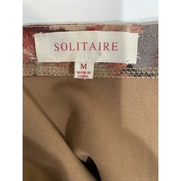 Solitaire Open Light Jacket /Cardigan size medium grey/floral long sleeves
