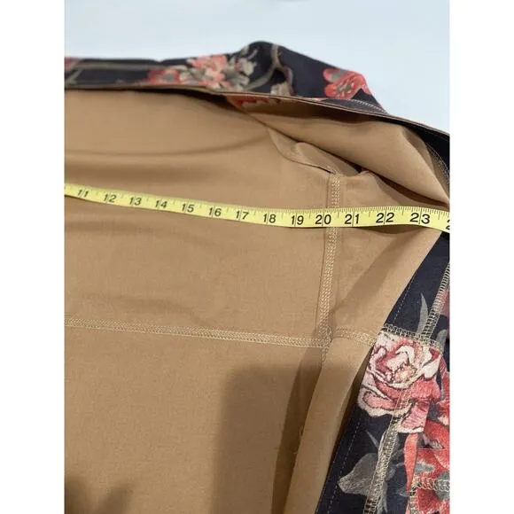 Solitaire Open Light Jacket /Cardigan size medium grey/floral long sleeves