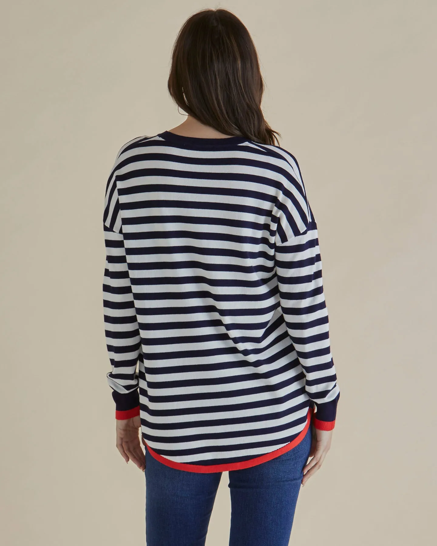 Sophie Knit Jumper - Navy Stripe