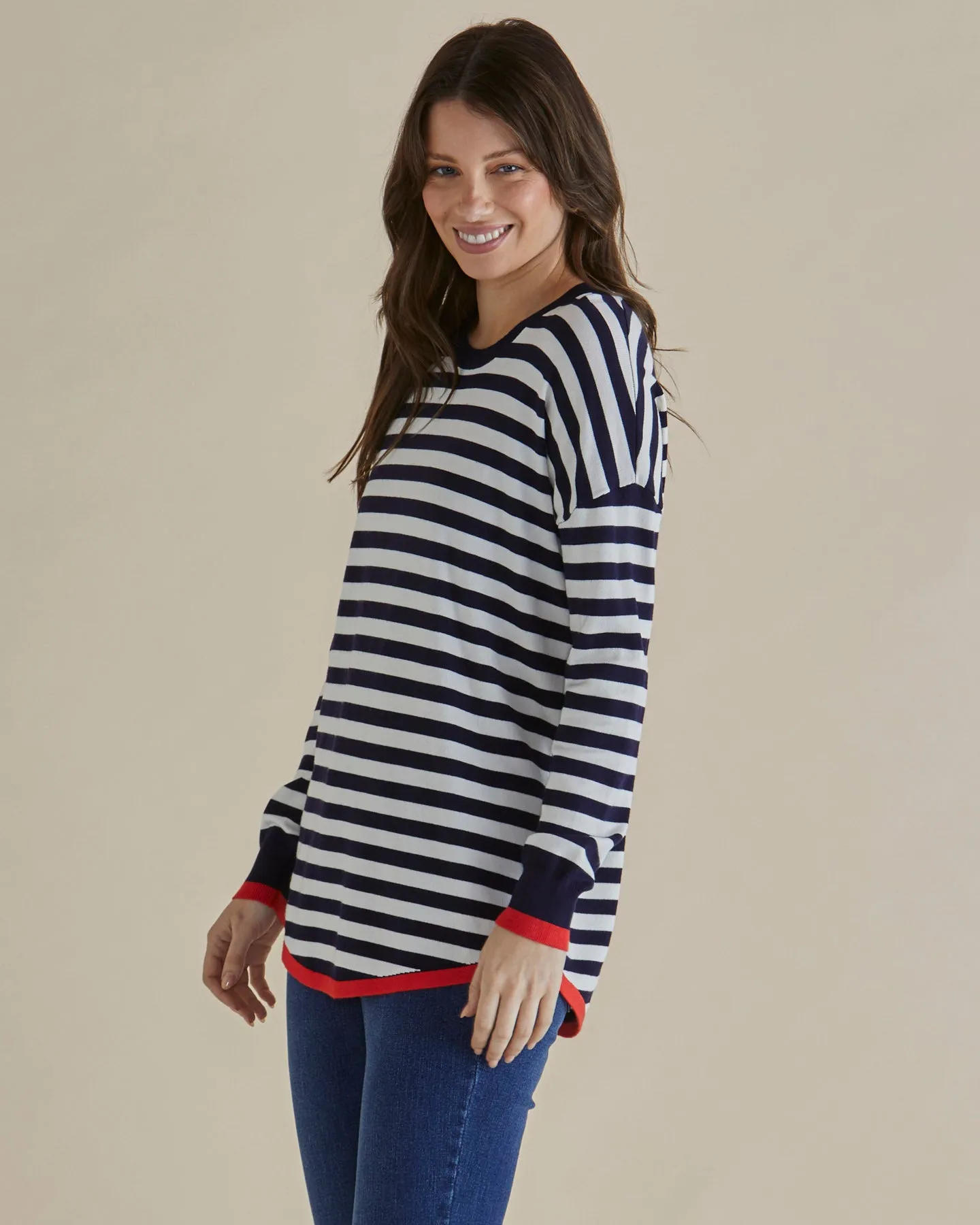 Sophie Knit Jumper - Navy Stripe