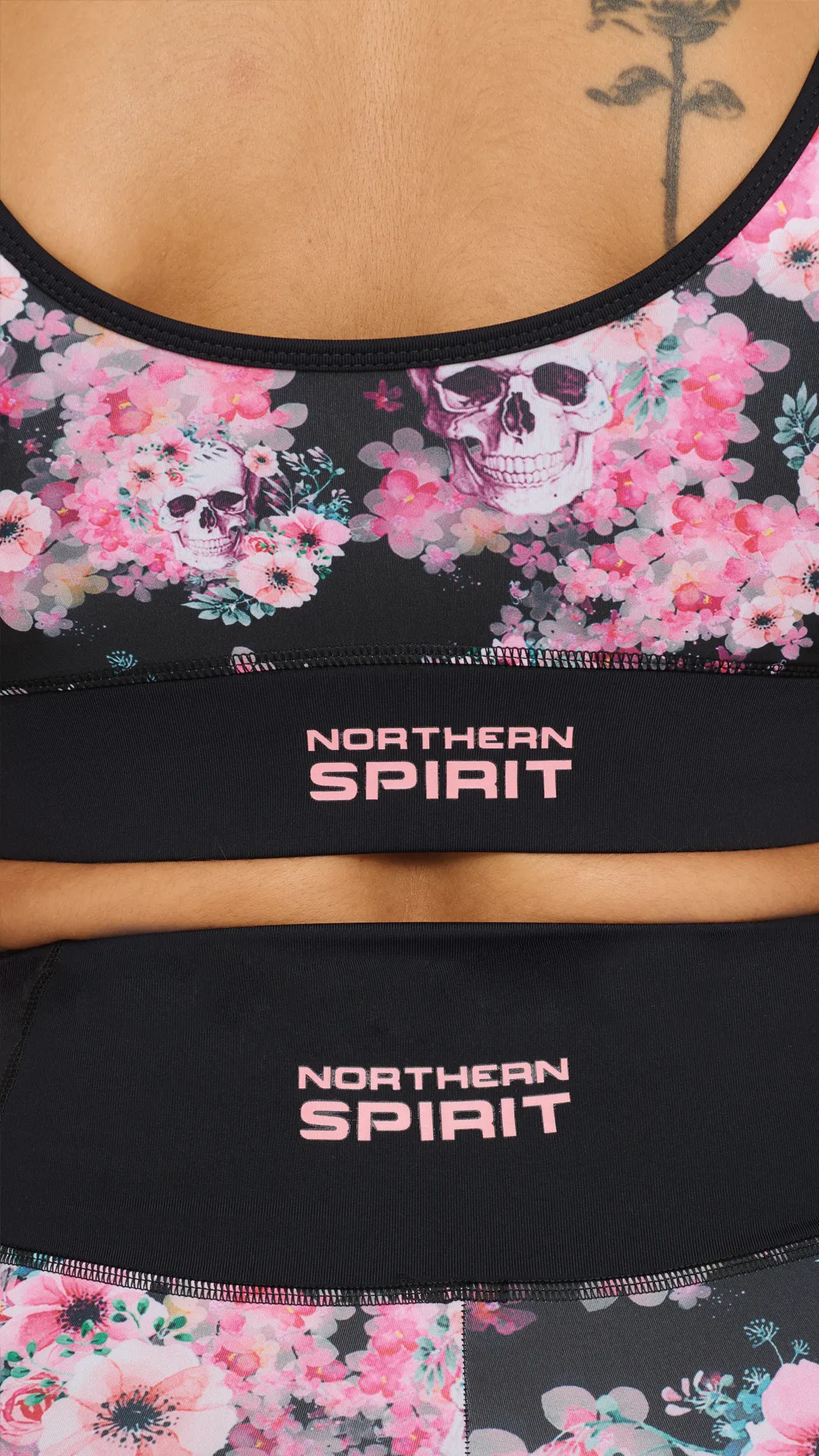 Sports Bra - NS Lambda Skull Flower