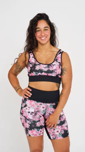 Sports Bra - NS Lambda Skull Flower