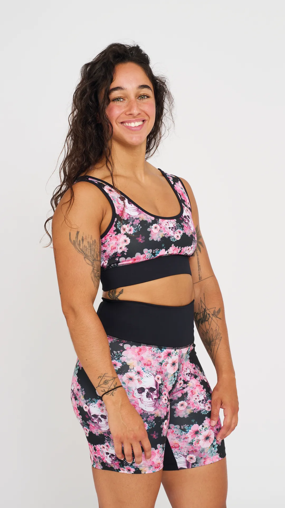 Sports Bra - NS Lambda Skull Flower
