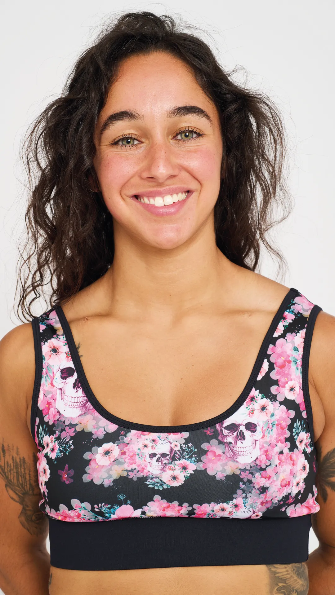 Sports Bra - NS Lambda Skull Flower