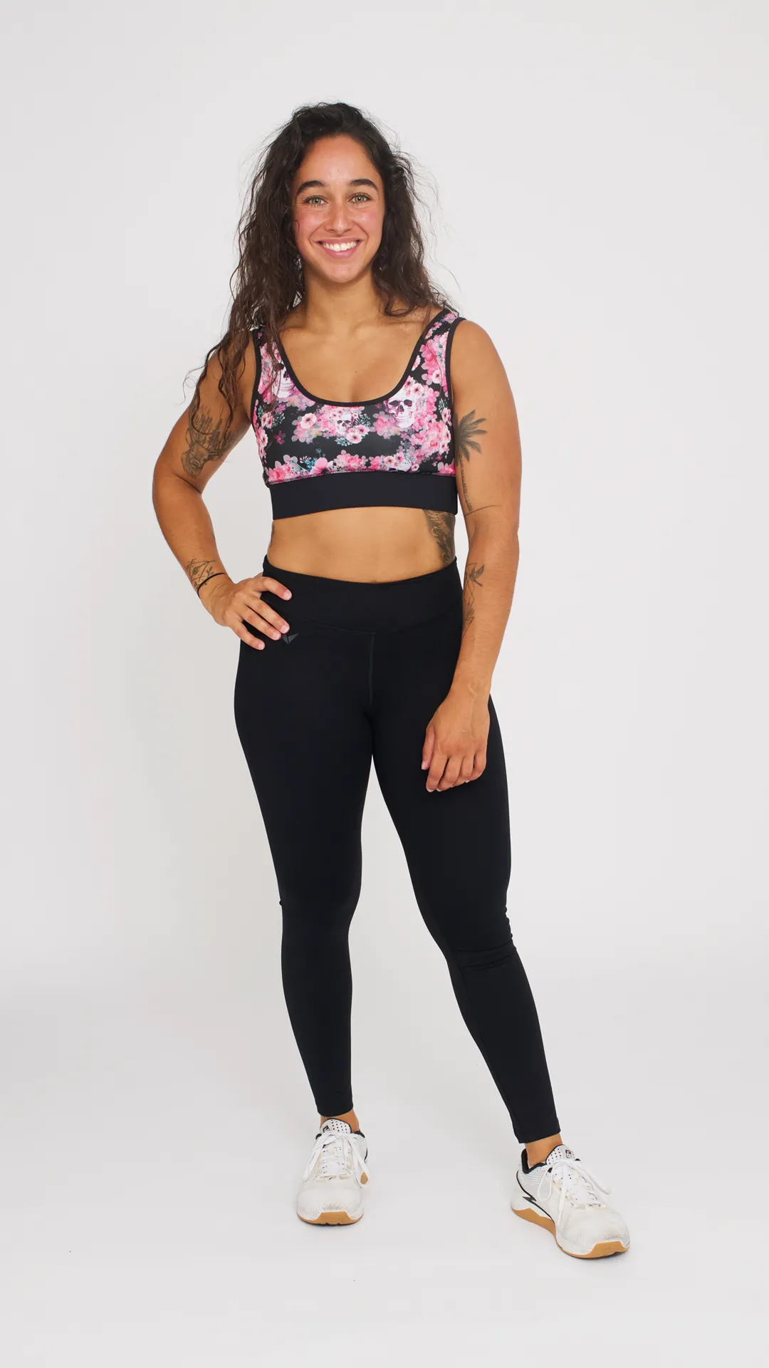 Sports Bra - NS Lambda Skull Flower