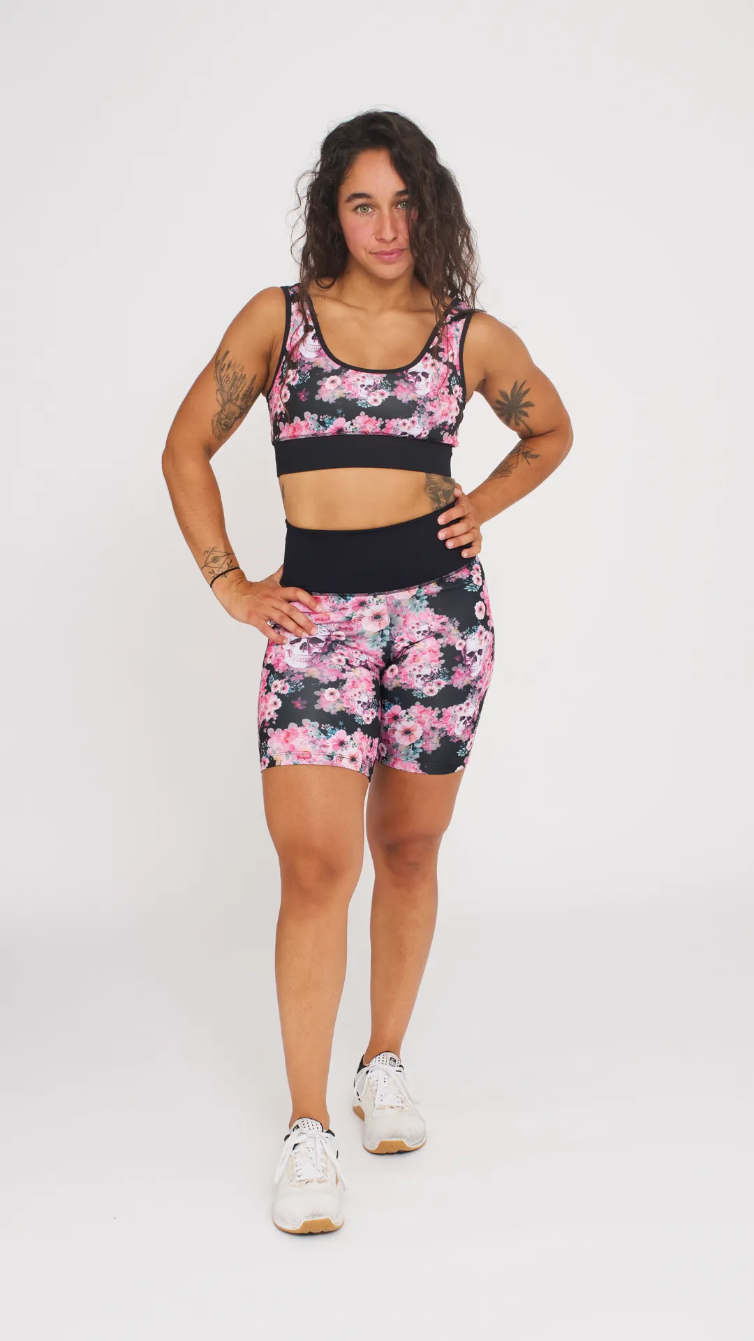 Sports Bra - NS Lambda Skull Flower