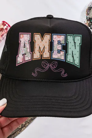 Springtime Amen Otto Black Foam Front Trucker Hat