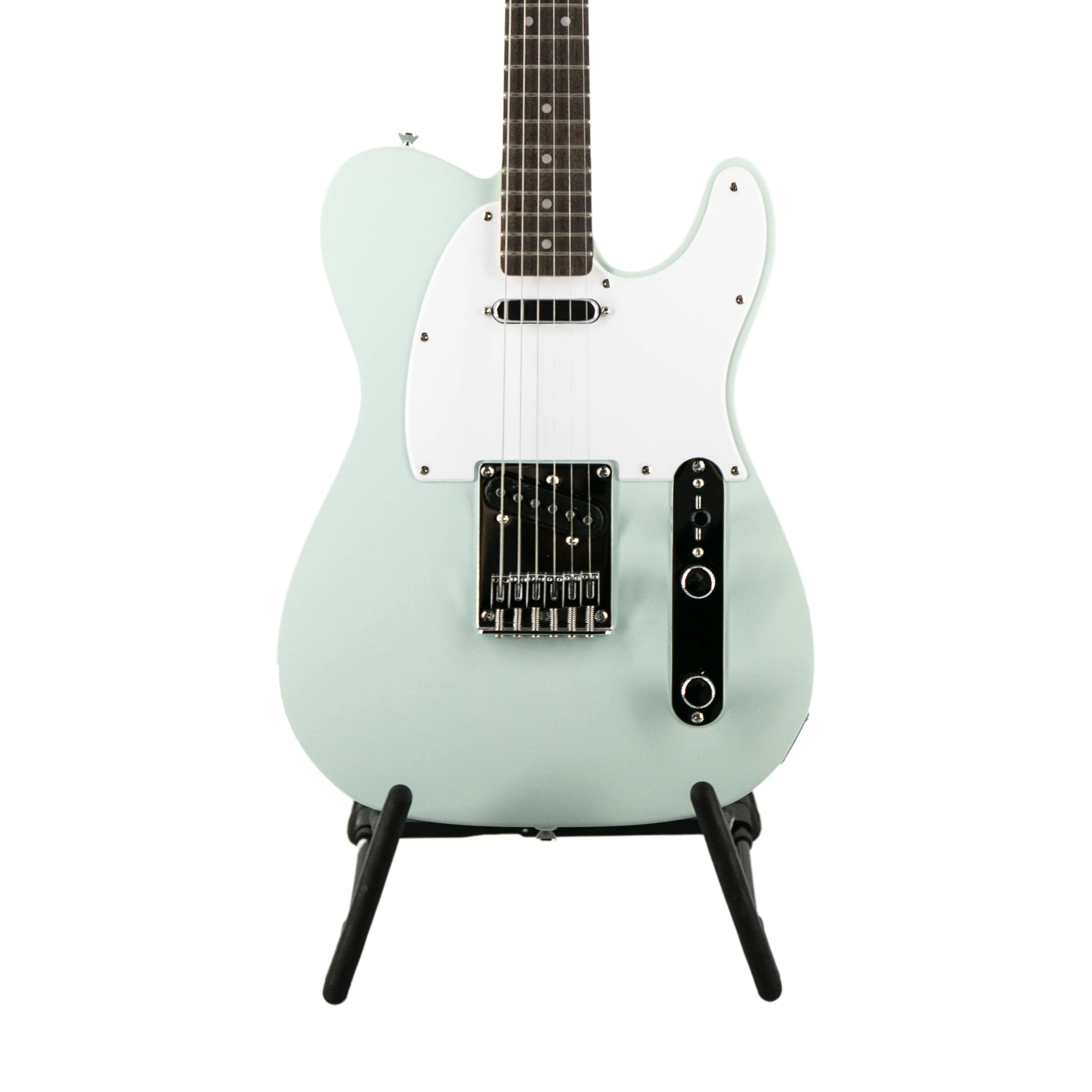 Squier FSR Sonic Telecaster Electric Guitar w/White Pickguard, Laurel FB, Surf Green