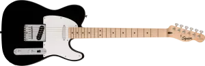 Squier Sonic Telecaster, Maple Fingerboard, White Pickguard, Black