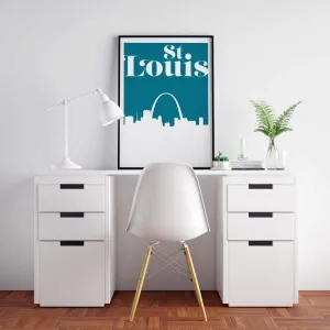 St Louis, Missouri retro inspired city skyline