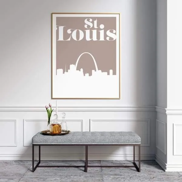 St Louis, Missouri retro inspired city skyline