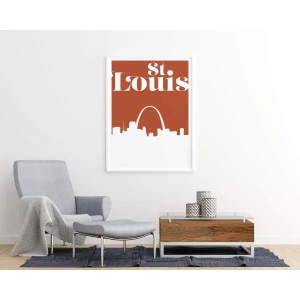 St Louis, Missouri retro inspired city skyline