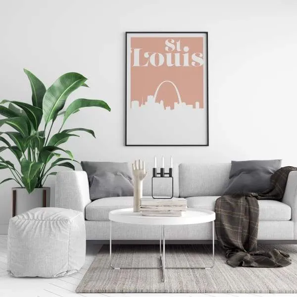 St Louis, Missouri retro inspired city skyline