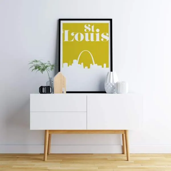 St Louis, Missouri retro inspired city skyline