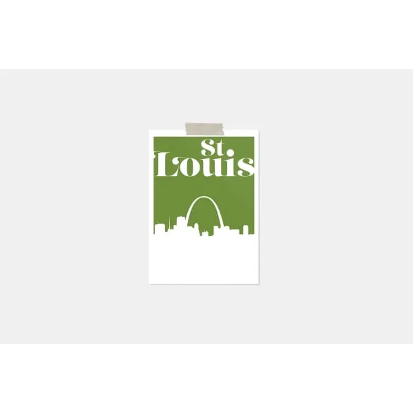 St Louis, Missouri retro inspired city skyline