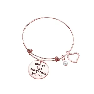 Stainless Steel Women Girls Inspirational Quotes Bangle Heart Charm Bracelets & Bangles She Believe She Could So She Did