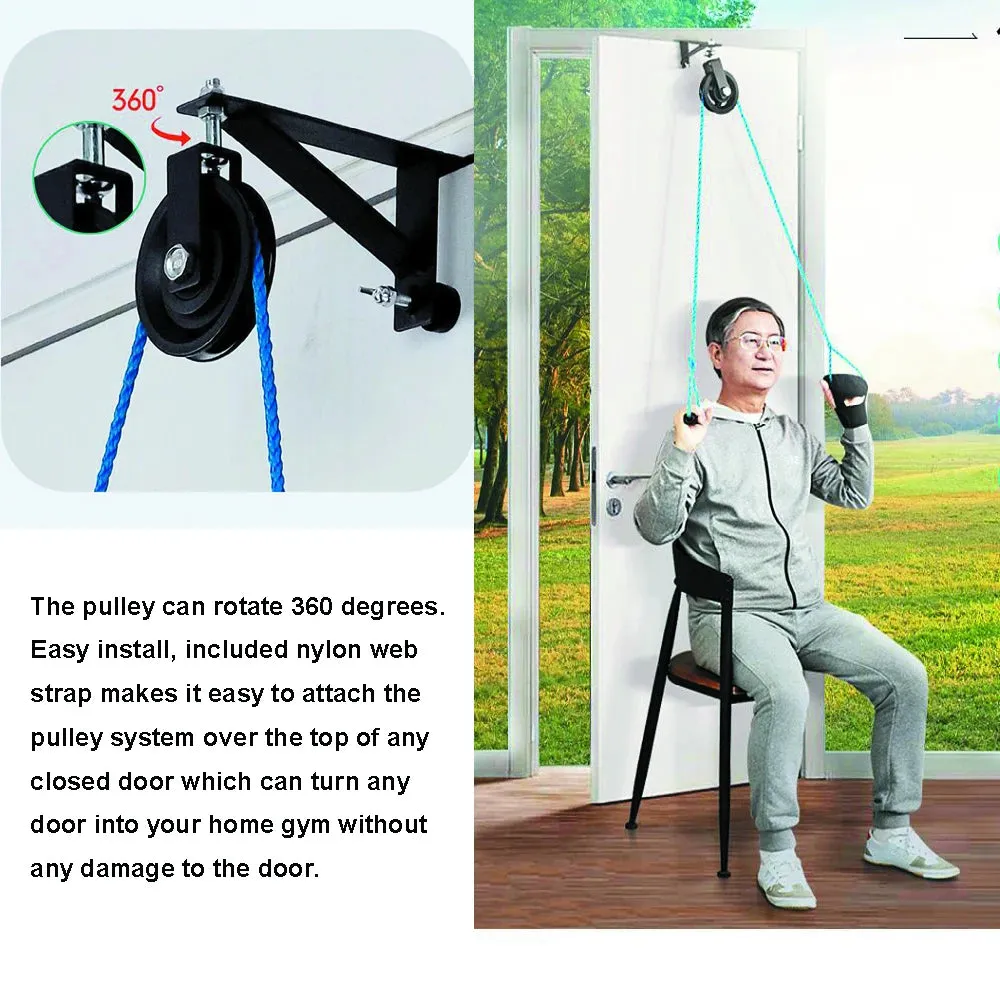 Steel Shoulder Arm Pulley System - Over Door Rehab Exerciser for Home Physical Therapy
