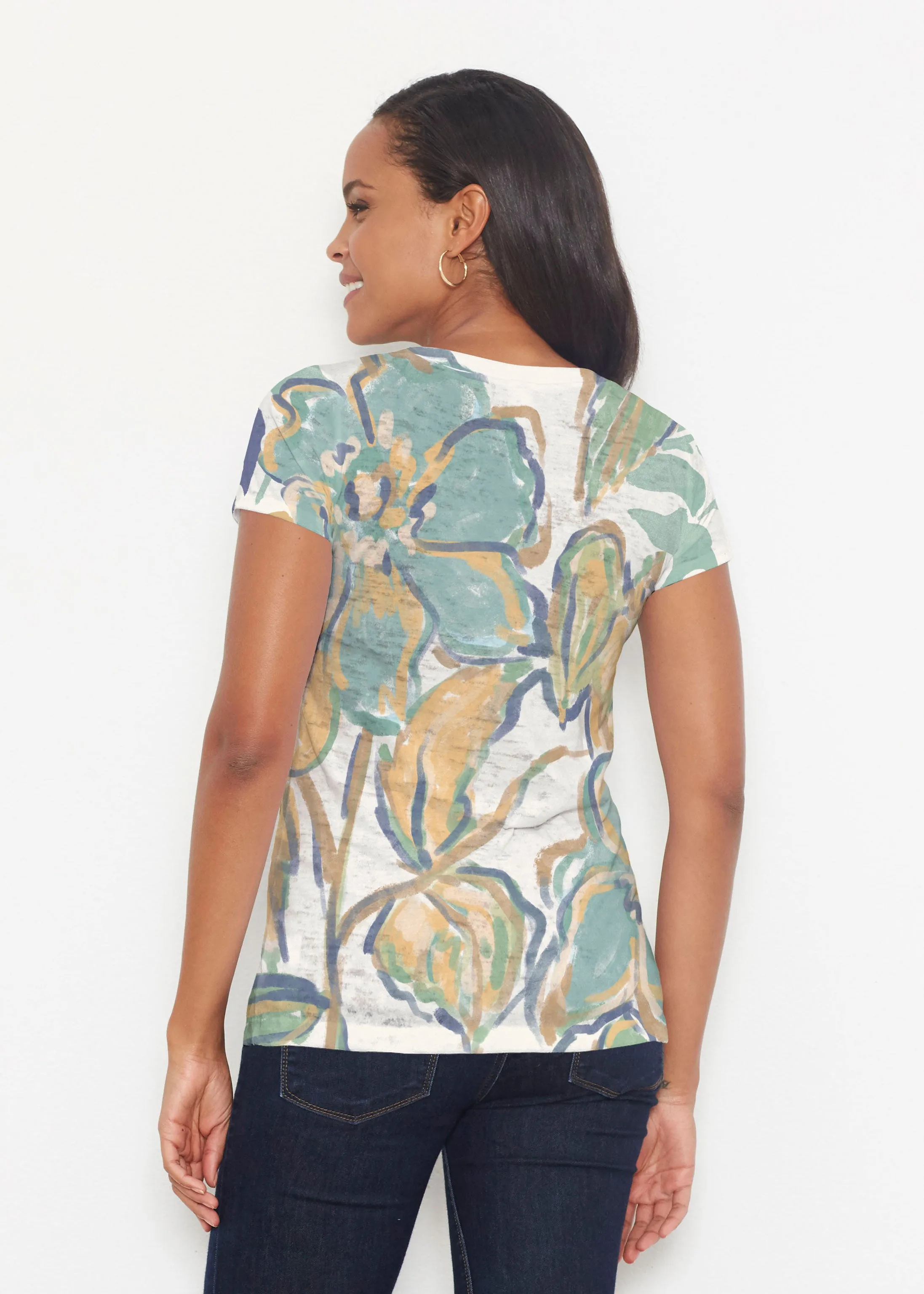 Stefania (8110) ~ Short Sleeve Scoop Shirt