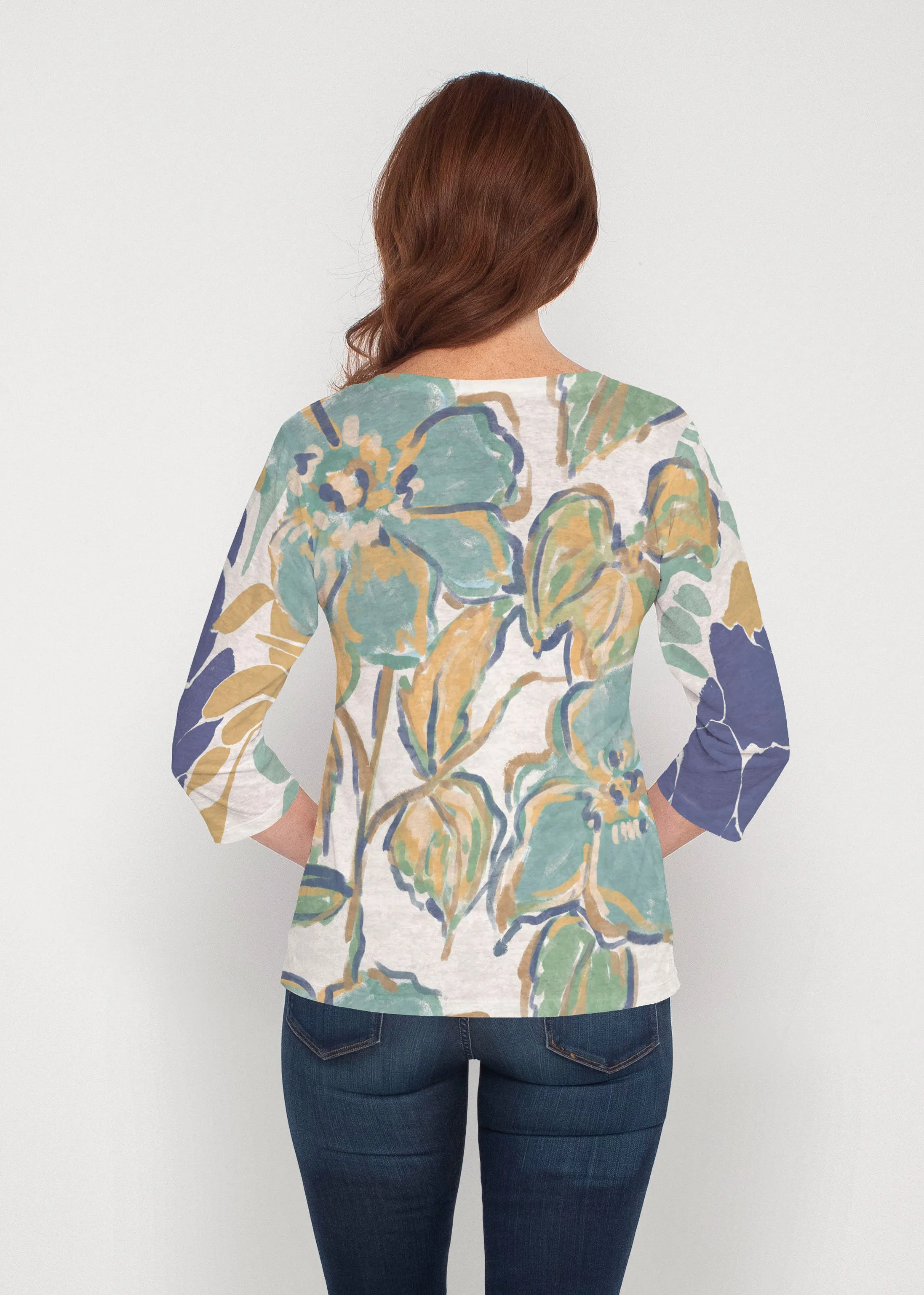Stefania (8110) ~ Signature 3/4 Sleeve V-Neck Top
