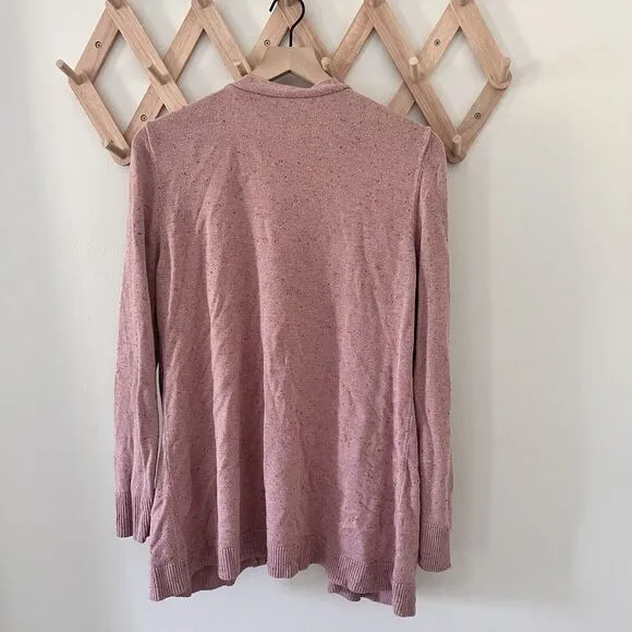 Stitches And Stripes Revolve Long Line Pink Mauve Speckled Cardigan Pockets- XXL