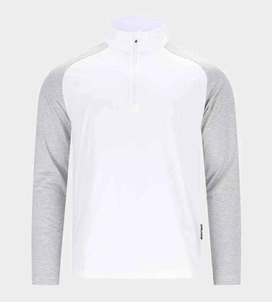 STRETCH MARL MIDLAYER - WHITE
