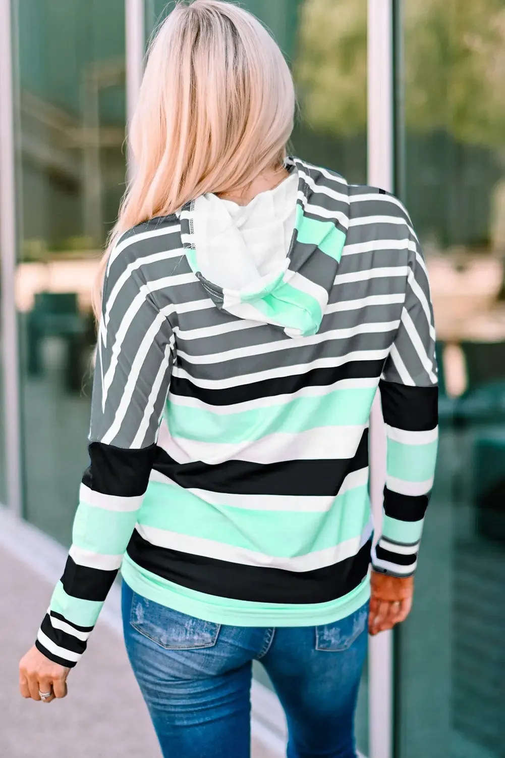 Striped Long Sleeve Hoodie