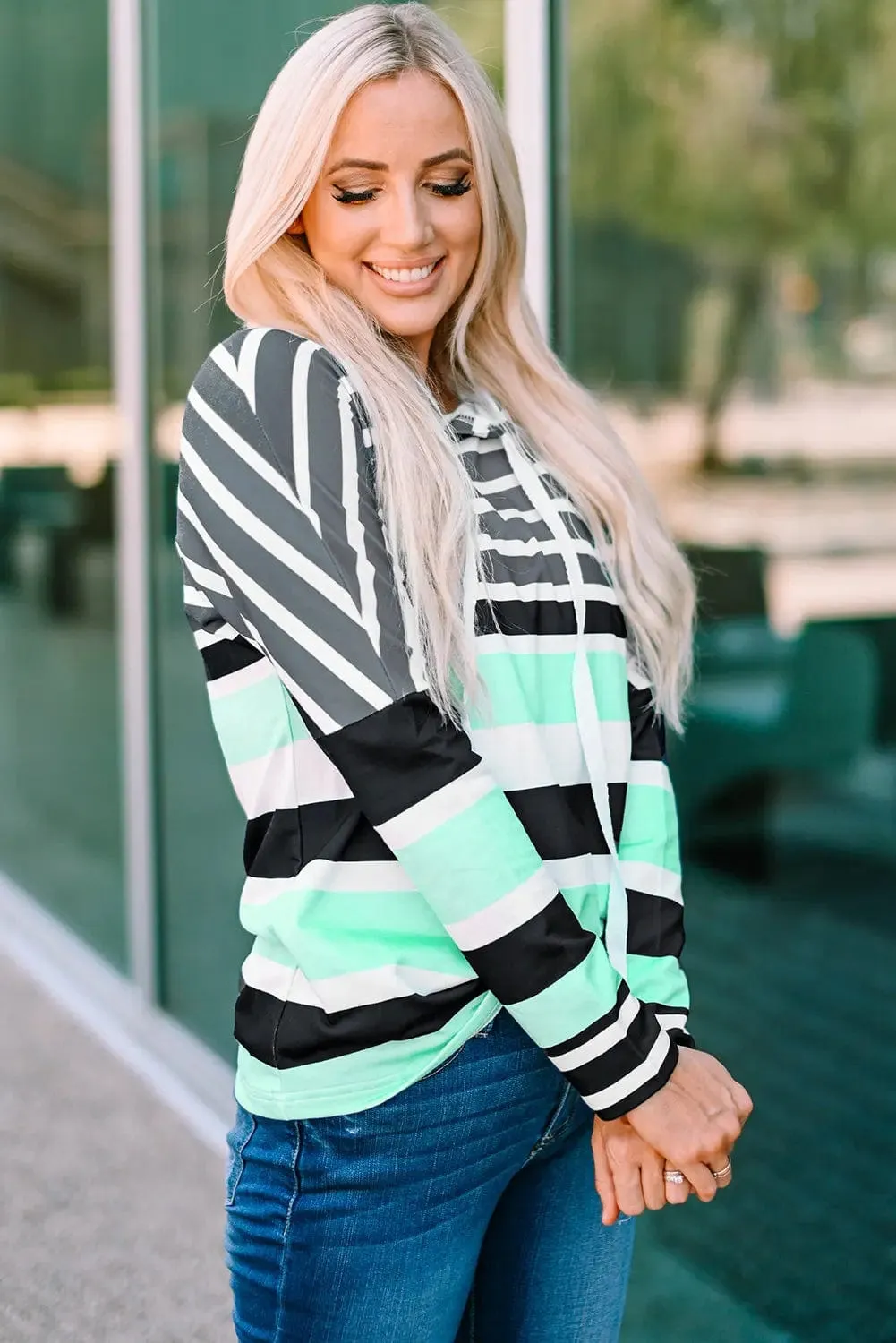 Striped Long Sleeve Hoodie