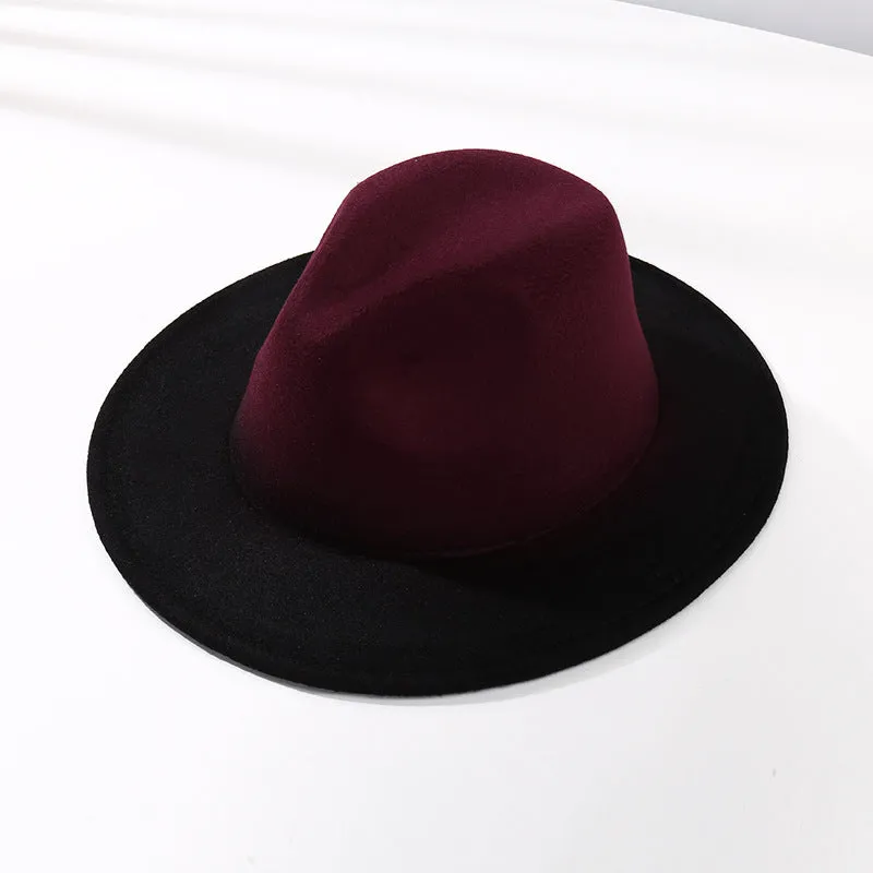 Stylish Fedora Hat with Color Gradient and Flat Brim