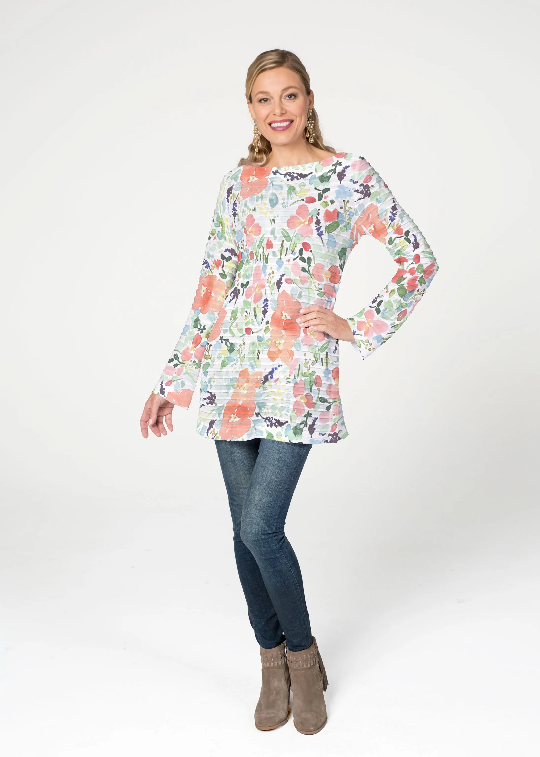 Summer Dreams (7939) ~ Banded Boatneck Tunic
