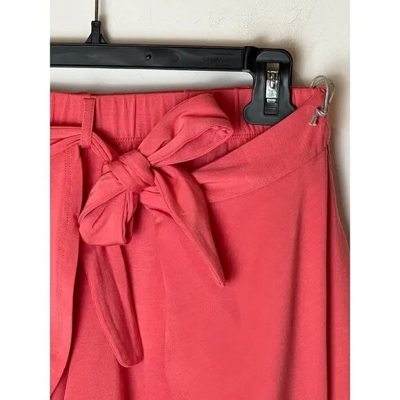 Tart Collections Pink Coral Elastic Waist Wrap Tie Front Cody Shorts Size S