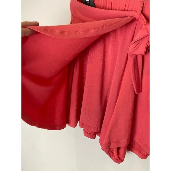 Tart Collections Pink Coral Elastic Waist Wrap Tie Front Cody Shorts Size S