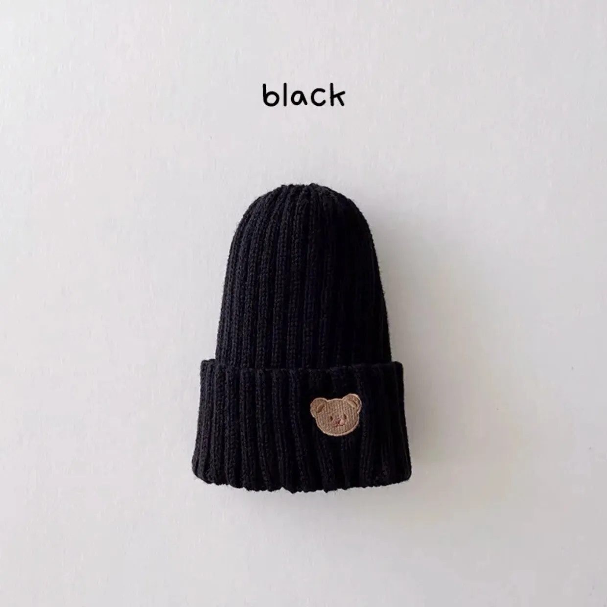 Teddy Bear Embroidered Kids Beanie