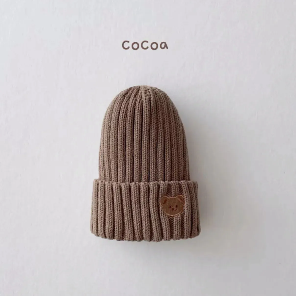 Teddy Bear Embroidered Kids Beanie