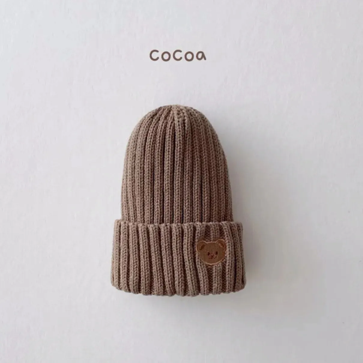 Teddy Bear Embroidered Kids Beanie