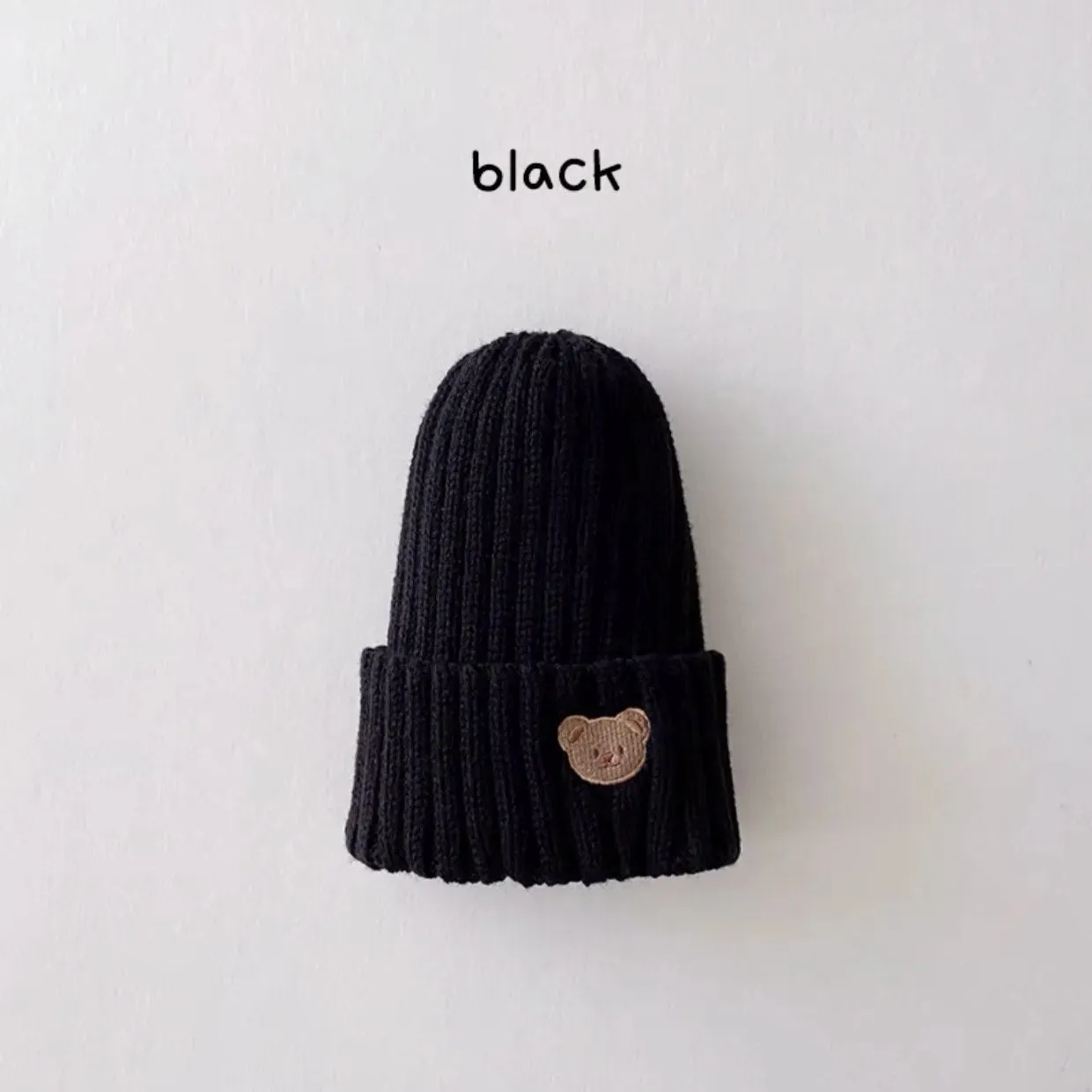 Teddy Bear Embroidered Kids Beanie