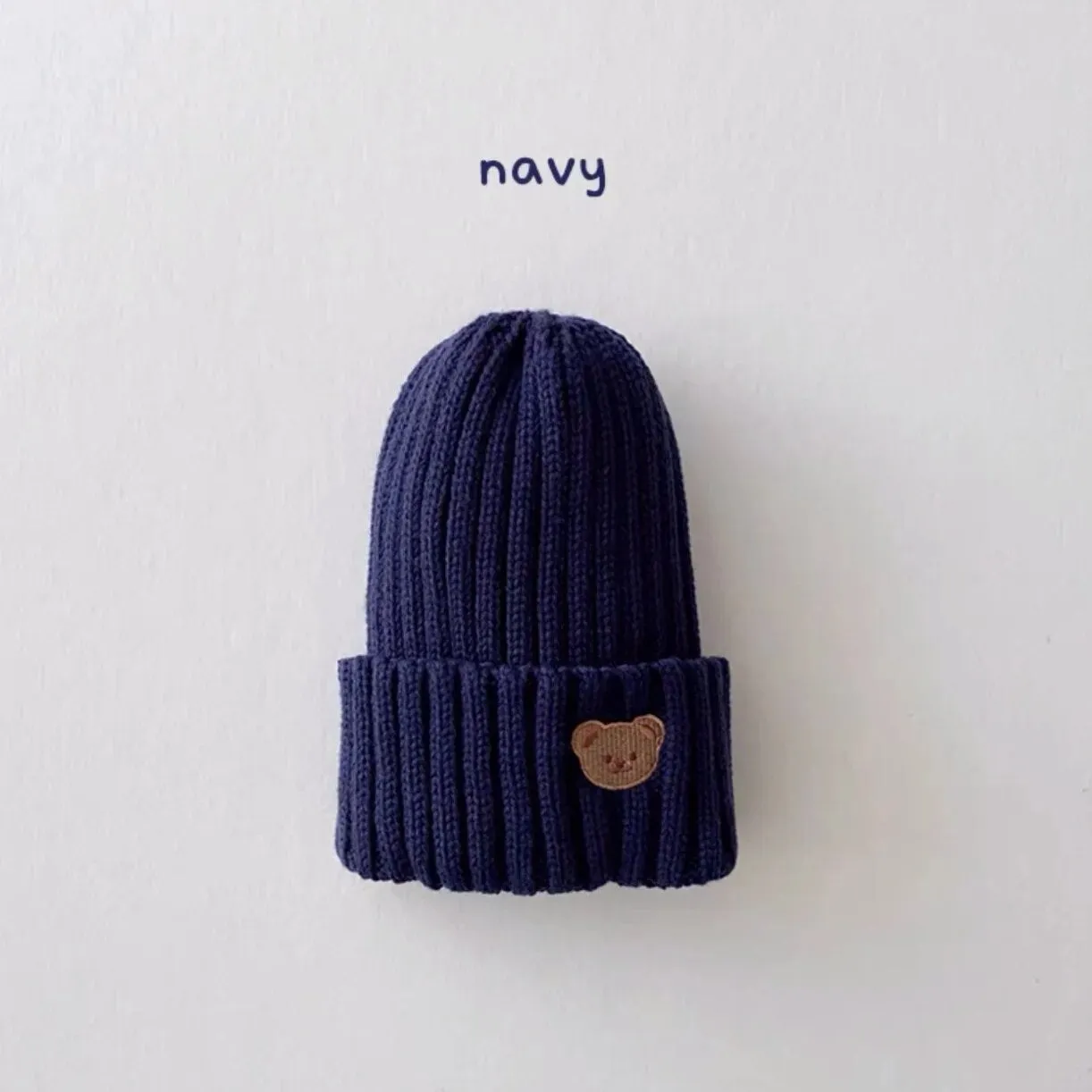 Teddy Bear Embroidered Kids Beanie